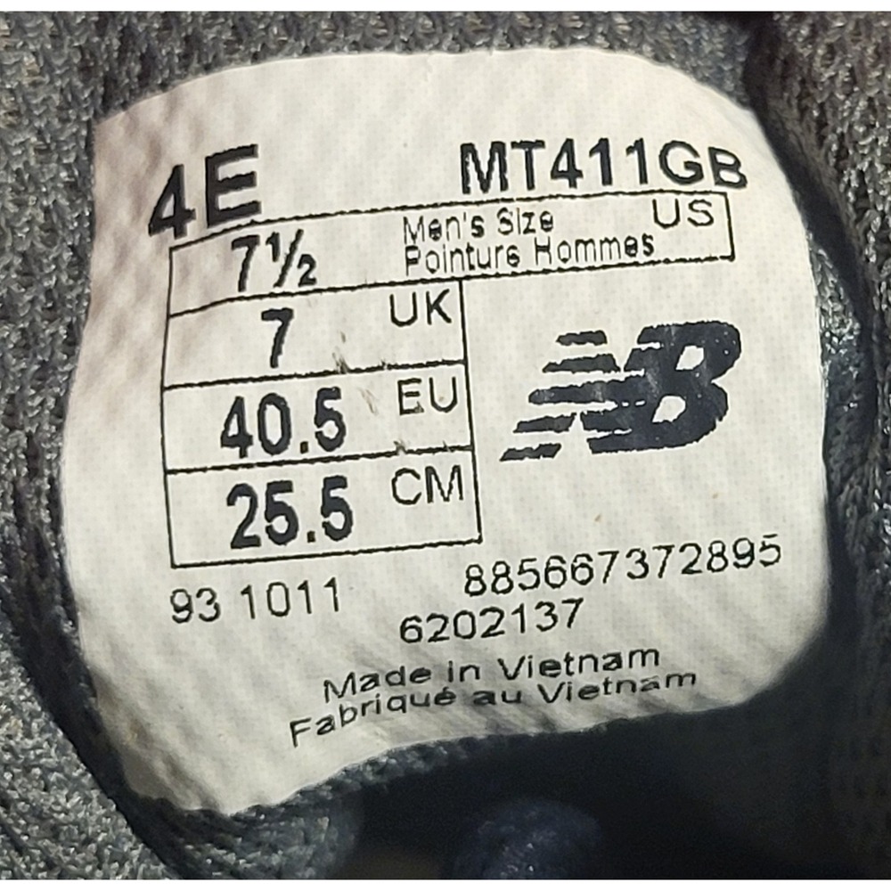New Balance 411 All Terrain Gray (MT411GB) Extra-Wide (4E) Shoes Men's Size 7.5 - Picture 7 of 7